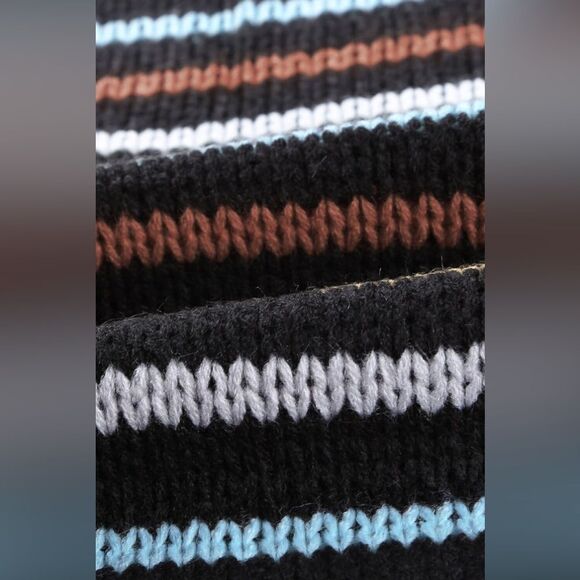 Lattes and Leaves Black Rainbow Stripe Pattern Sweater - Picture 7 of 10